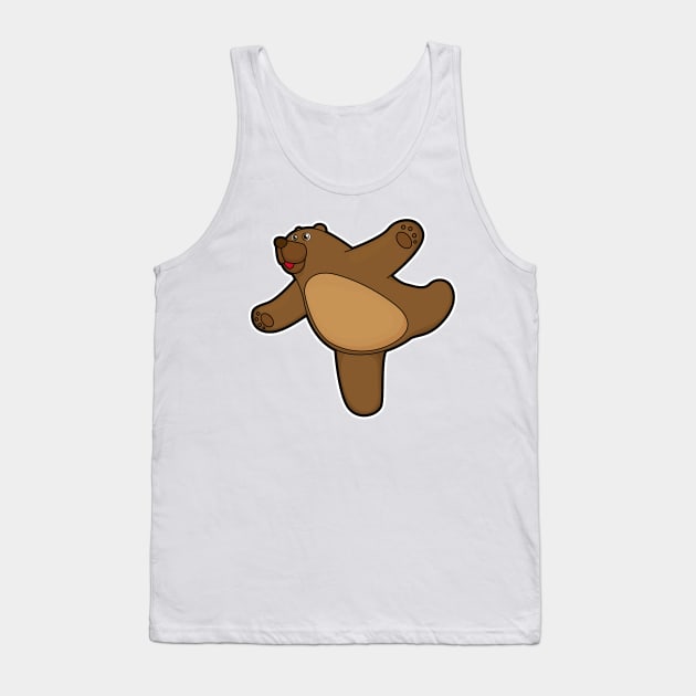 Bear at Yoga Stretching exercise Tank Top by Markus Schnabel